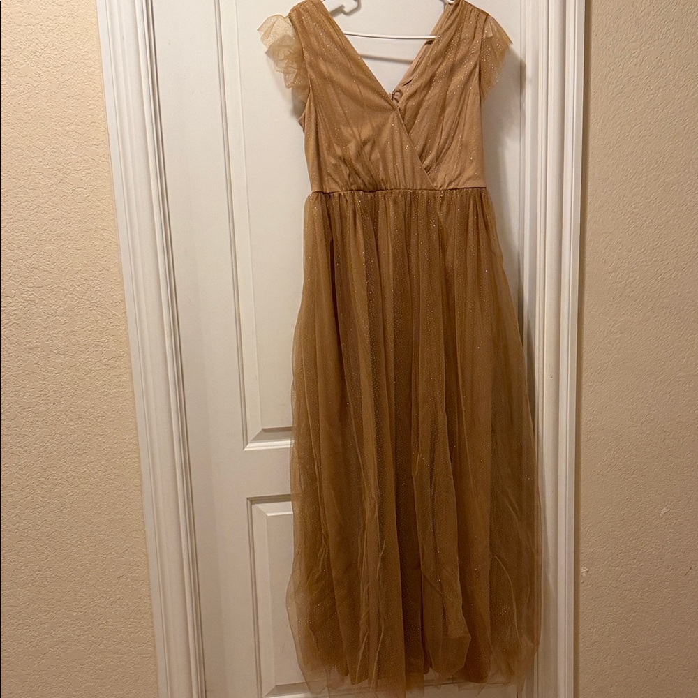 SHEIN Gold Wedding Dress